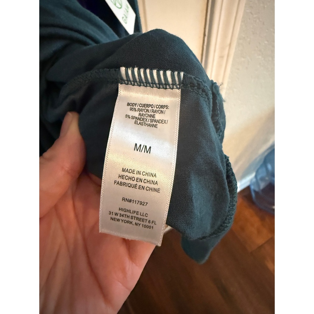 Gaiam Hannah LS Top Atlantic Deep Teal Strappy Open Back Yoga Top GAW181TL03008 - Picture 8 of 9
